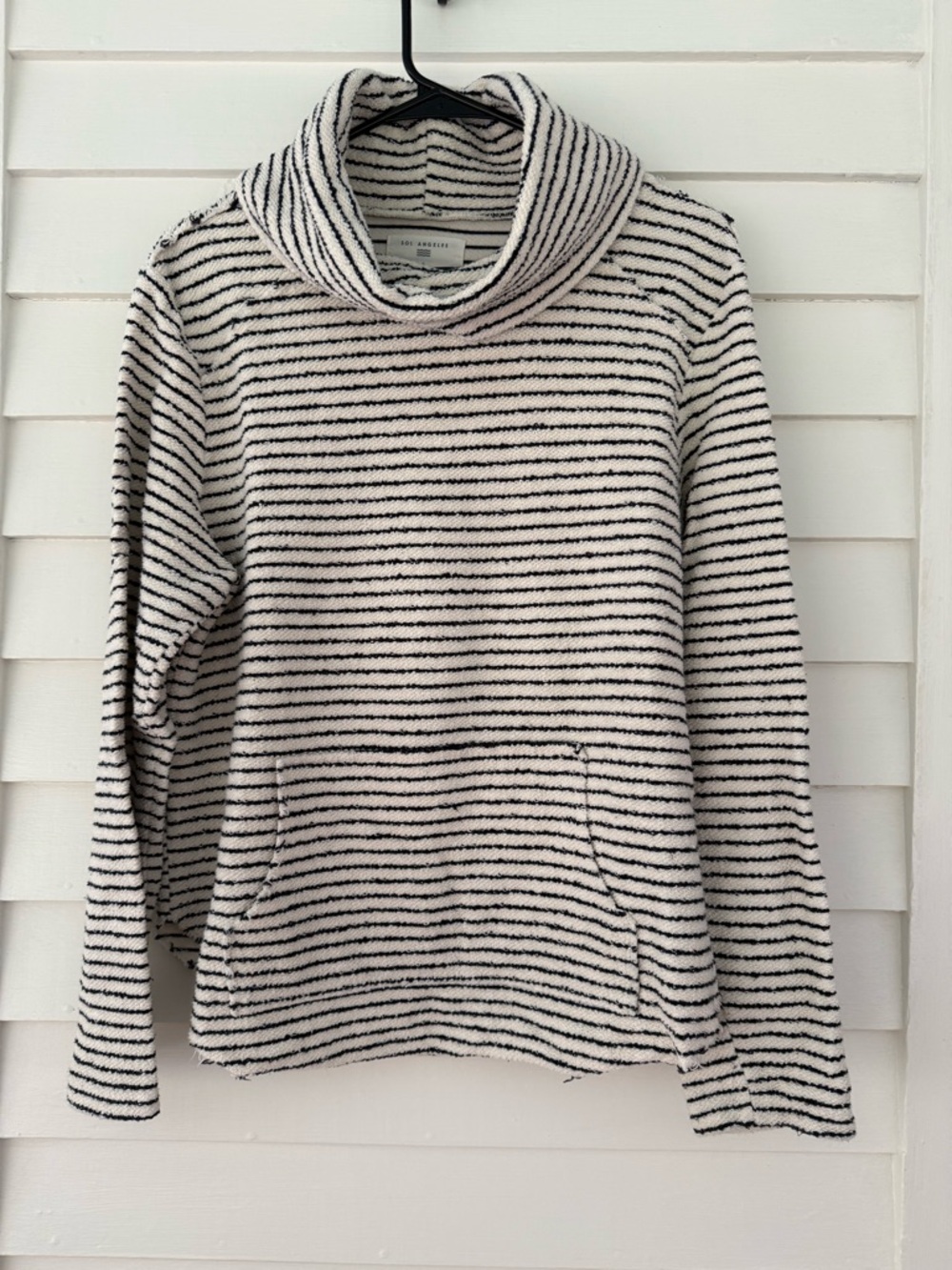 Anthropologie | Sol Angeles Striped Pullover Sweatshirt Sweater Cowl Neck Size L
